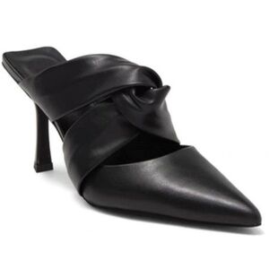 Jeffrey Campbell size 9 Black Pointed Toe Slip on Mules Heel Like-New Condition